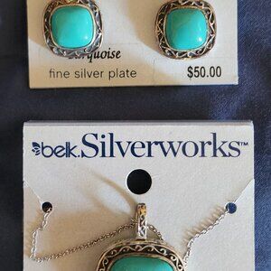 Turquoise necklace with free earrings